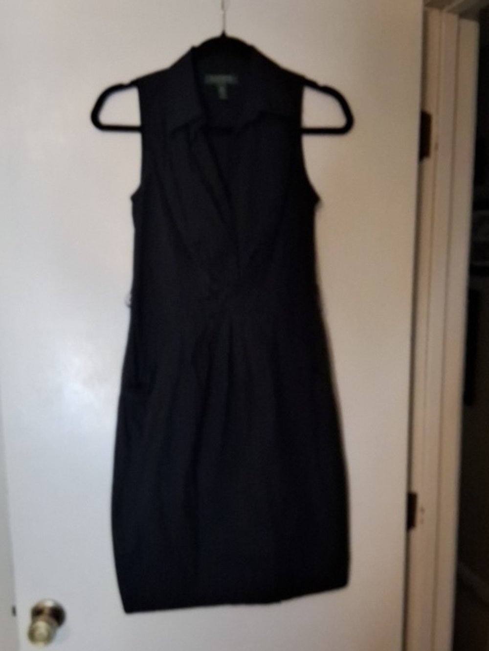 Ralph Lauren Sleeveless Navy Blue Collared Dress